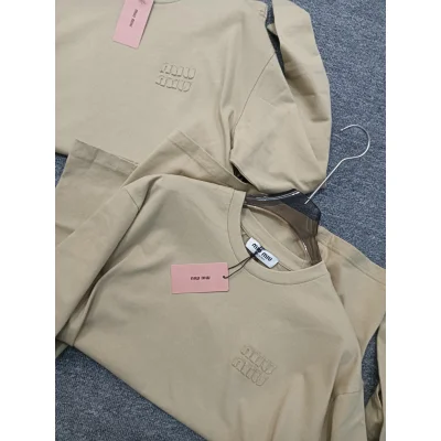 Свитшот Miu Miu Frontside Light Brown Logotype Miu Miu "Beige" фото № 4