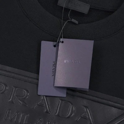 Свитшот Prada Leather Large Logo "Black" фото № 5