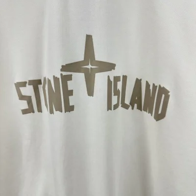 Свитшот Stone Island With Text Logo And Emblem — Single Color "White" фото № 3