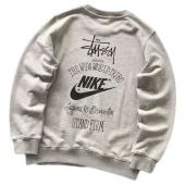 Свитшот Stussy Logo Inscription And Nike Logo "Gray"