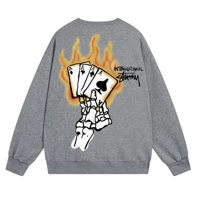 Свитшот Stussy A Hand With Burning Cards "Dark Gray" фото № 2