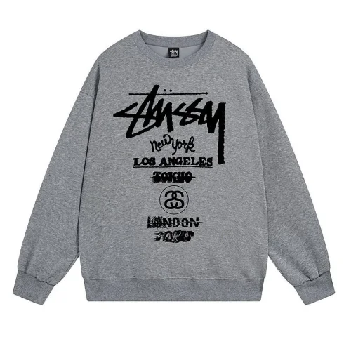 Свитшот Stussy Print List Of Cities "Dark Gray"