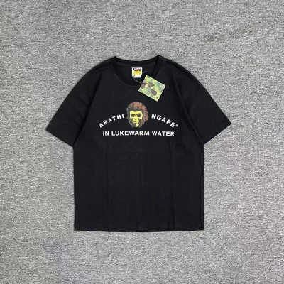 Футболка A Bathing Ape In Lukewarm Water - Text "Black" фото № 5