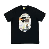 Футболка A Bathing Ape With Stickers "Black"