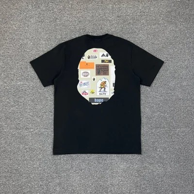 Футболка A Bathing Ape With Stickers "Black" фото № 7