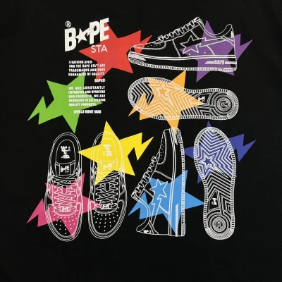 Футболка A Bathing Ape Star Trails "Black" фото № 2