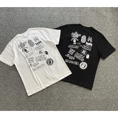 Футболка A Bathing Ape Various Inscriptions And Emblems "Black" фото № 2