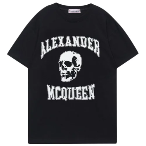 Футболка Alexander Mcqueen Skull With Logo Inscription Front "Black"