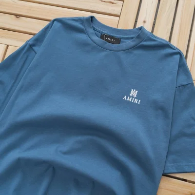 Футболка Amiri With Small Logo On Both Sides "Blue" фото № 2