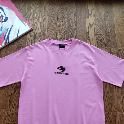 Футболка Balenciaga Interesting Emblem "Pink" фото № 5