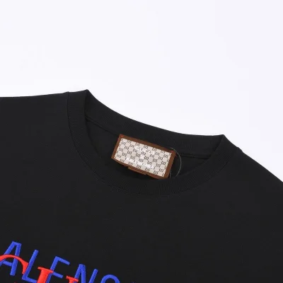 Футболка Balenciaga X Gucci Blue And Red Logo "Black" фото № 8