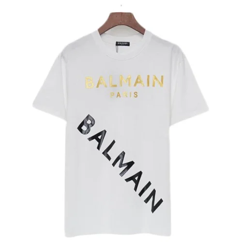 Футболка Balmain Repeating Logo Inscription Along "White"