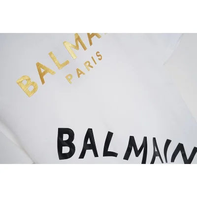 Футболка Balmain Repeating Logo Inscription Along "White" фото № 3