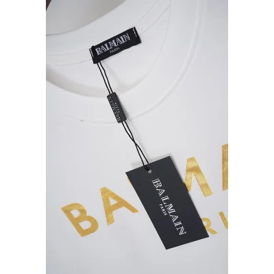 Футболка Balmain Repeating Logo Inscription Along "White" фото № 5