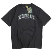 Футболка Bape Letters With Camouflage Background "Black"