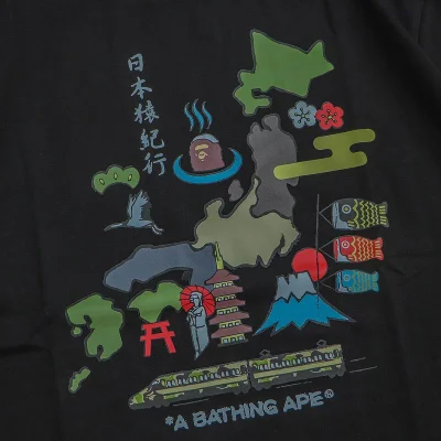 Футболка Bape Large Front Print With Electric Train "Black" фото № 3