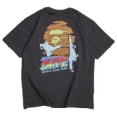 Футболка Bape Big Colorful Back Logo With Karatekas "Black"