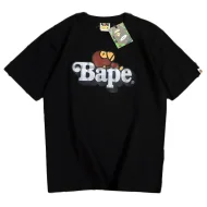 Футболка Bape Monkey Sleeping on Checkered Logo "Black"