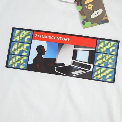 Футболка Bape Man Before Monitor "White" фото № 3 Футболка Bape Man Before Monitor "White" фото № 3