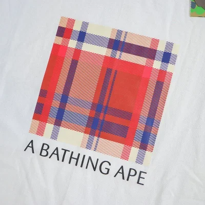 Футболка Bape Colorful Front Rectangle And Sleeves Decorated By Monkeys "White" фото № 5