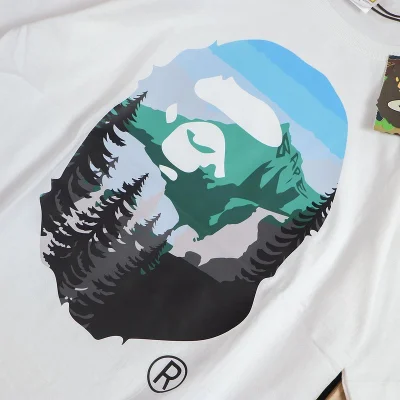 Футболка Bape Logo With Spruce Background "White" фото № 3