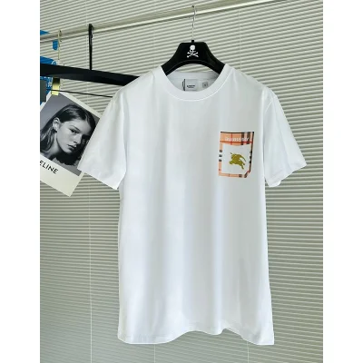 Футболка Burberry With A Shiny Brand Logo "White" фото № 5