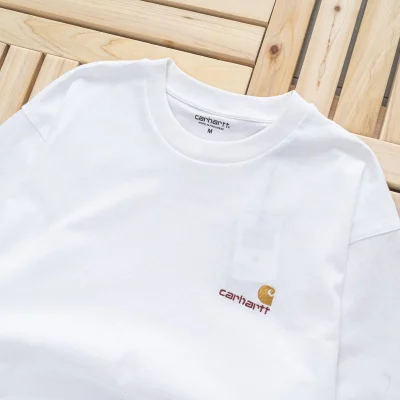 Футболка Carhartt With Text Logo - Cotton "White" фото № 3