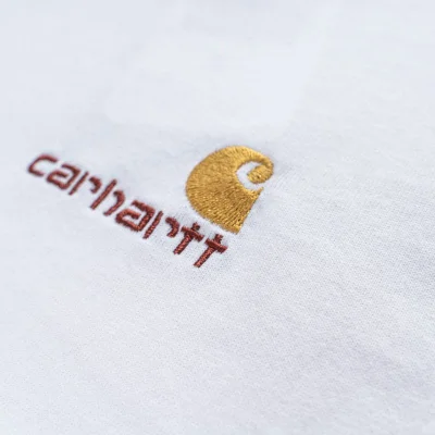 Футболка Carhartt With Text Logo - Cotton "White" фото № 6