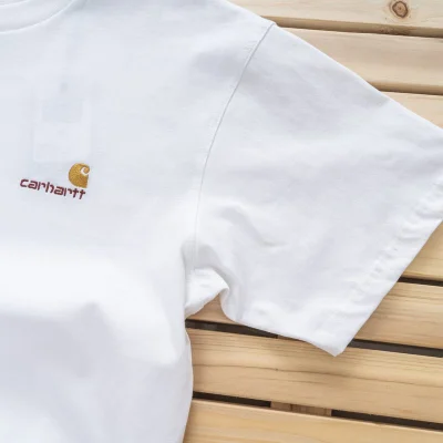 Футболка Carhartt With Text Logo - Cotton "White" фото № 7