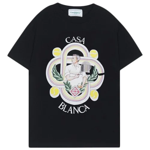 Футболка Casablanca Man With Tennis Racket "Black"