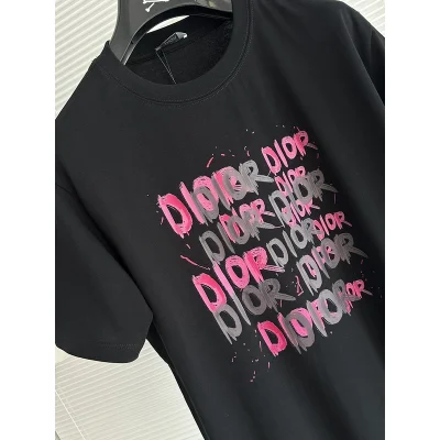 Футболка Christian Dior Black And Pink Text Print "Black" фото № 2