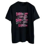Футболка Christian Dior Black And Pink Text Print "Black"