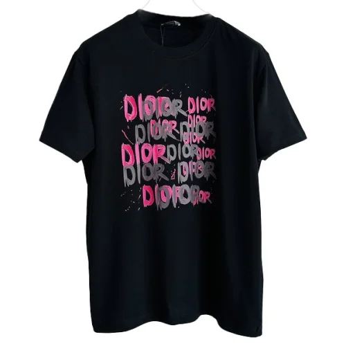 Футболка Christian Dior Black And Pink Text Print "Black"