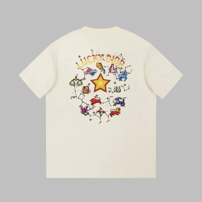 Футболка Christian Dior With Cartoon Print Of Constellations "Cream" фото № 7