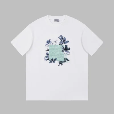 Футболка Christian Dior With Beautiful Floral Print "White" фото № 3