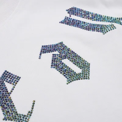 Футболка Chrome Hearts With Logo Made Of Colored Crystals "White" фото № 2