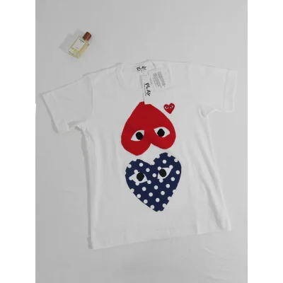 Футболка Comme des Garçons Play Color Heart Eyes "Red and Polka Dot" фото № 2