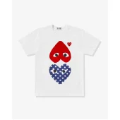 Футболка Comme des Garçons Play Color Heart Eyes "Red and Polka Dot"