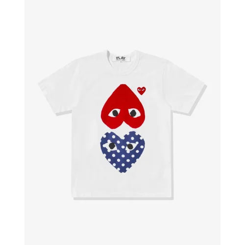 Футболка Comme des Garçons Play Color Heart Eyes "Red and Polka Dot"