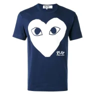 Футболка Comme des Garçons Play White Heart Eyes "Navy"
