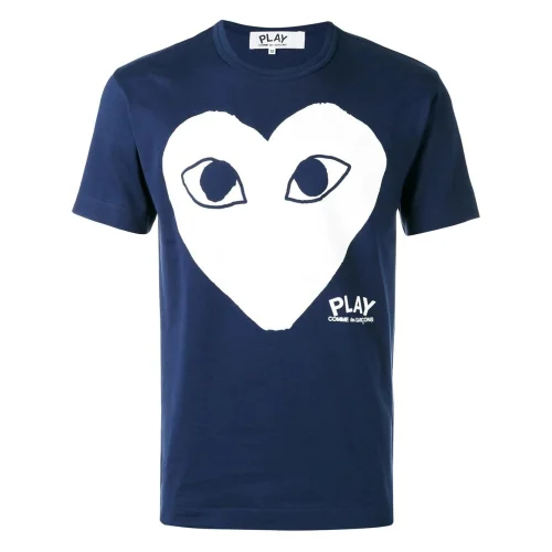 Футболка Comme des Garçons Play White Heart Eyes "Navy"