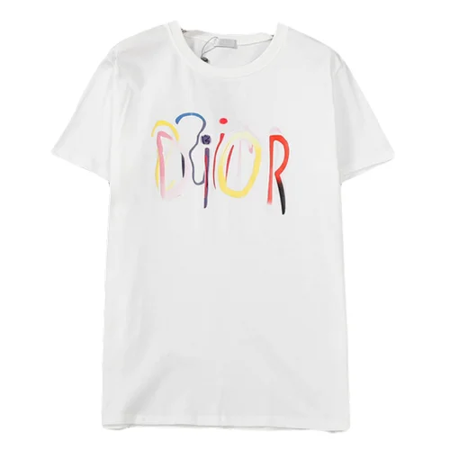 Футболка Dior Rainbow Logo "White"