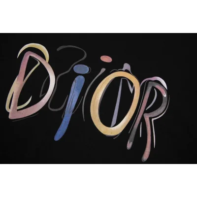 Футболка Dior Logo Color Stroke "Black" фото № 2