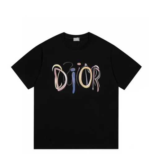 Футболка Dior Logo Color Stroke "Black"