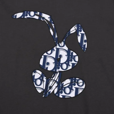Футболка Dior With A Rabbit Logo "Gray" фото № 2
