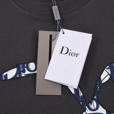 Футболка Dior With A Rabbit Logo "Gray" фото № 3