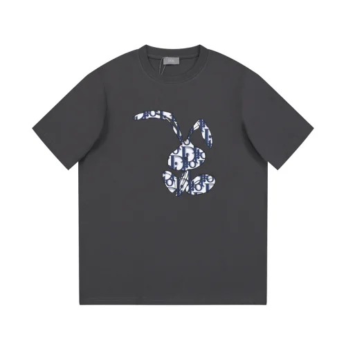 Футболка Dior With A Rabbit Logo "Gray"