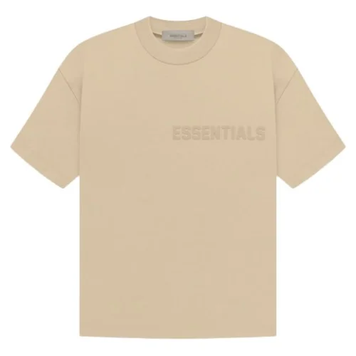 Футболка Fear Of God With Black Patch On The Back - Logo "Beige"