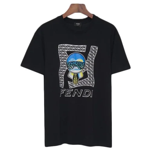 Футболка Fendi Man With Sunglasses And Tie On Logo Background "Black"