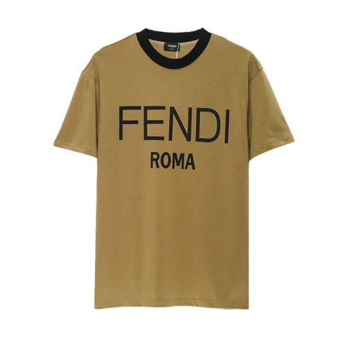 Футболка Fendi Large Logo And Eye-Catching Collar "Brown"